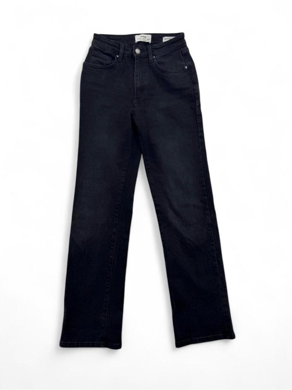 Cotton On Black High-Rise Slim Straight Light Faded Wash Stretch Jeans Size 2/24